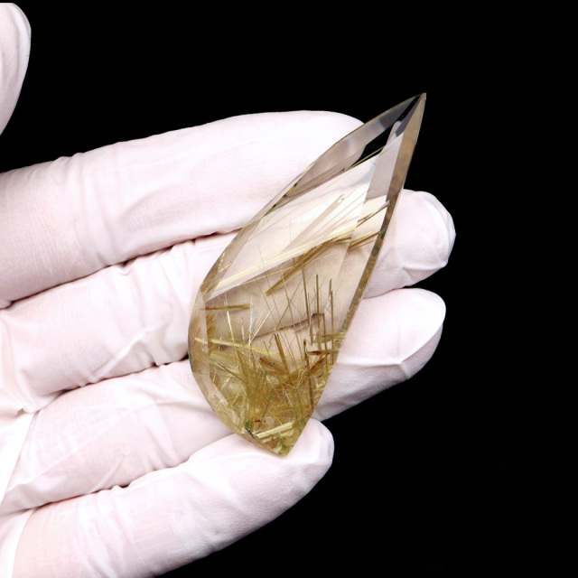 ゴールド ルチルクォーツ ルース 裸石 AAAAAA 金針 水晶 タイチンルチル 風水 金運 宝石質 天然石 パワーストーン 1点もの