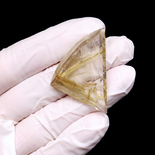 ゴールド ルチルクォーツ ルース 裸石 AAAAAA 金針 水晶 タイチンルチル 風水 金運 宝石質 天然石 パワーストーン 1点もの