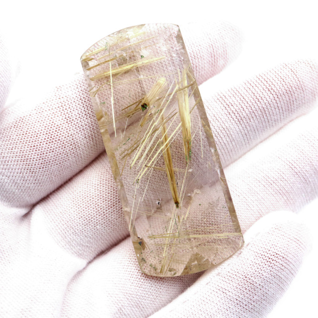 ゴールド ルチルクォーツ ルース 裸石 AAAAAA 金針 水晶 タイチンルチル 風水 金運 宝石質 天然石 パワーストーン 1点もの