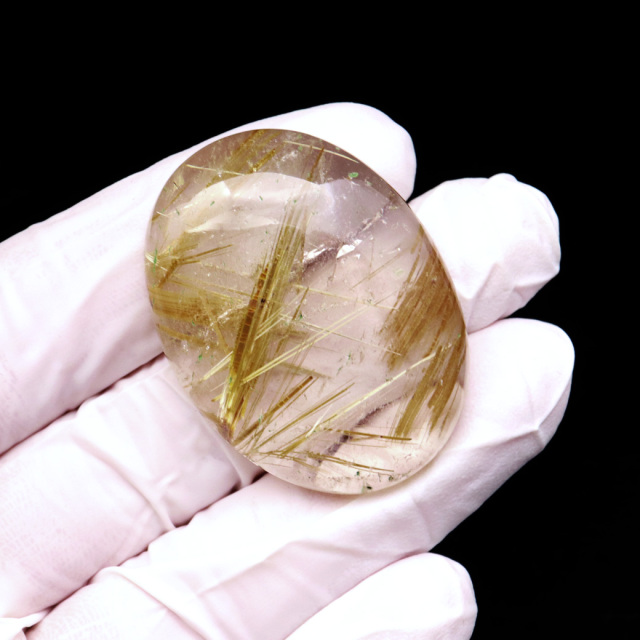 ゴールド ルチルクォーツ ルース 裸石 AAAAAA 金針 水晶 タイチンルチル 風水 金運 宝石質 天然石 パワーストーン 1点もの