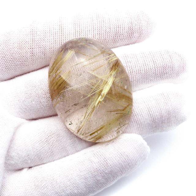 ゴールド ルチルクォーツ ルース 裸石 19.3g AAAAAA 金針 水晶