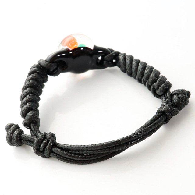 ガラスの中に宇宙を閉じ込めた 耐熱ガラス アート ブレスレット 惑星 銀河 幻想的 紐