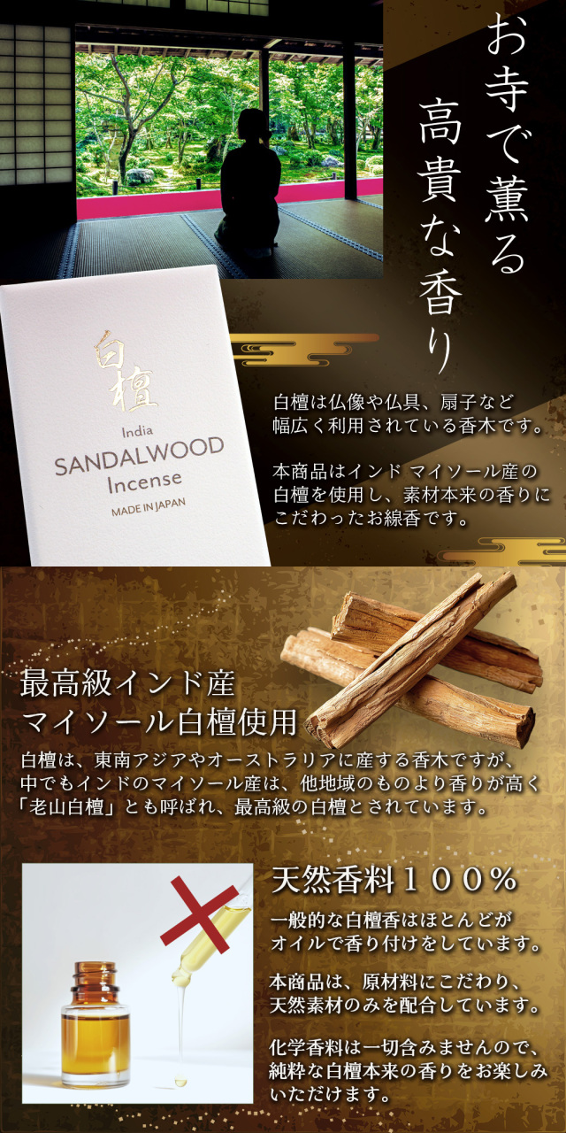 お香 おしゃれ 線香 横置き お香立て 2点セット ホワイトセージ パロサント 白檀 入門キット 竹素材