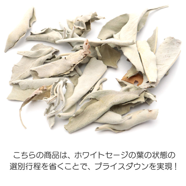 ホワイトセージ クラッシュ 無選別 50g 無農薬 高品質 カルフォルニア産 アロマ リーフ white sage