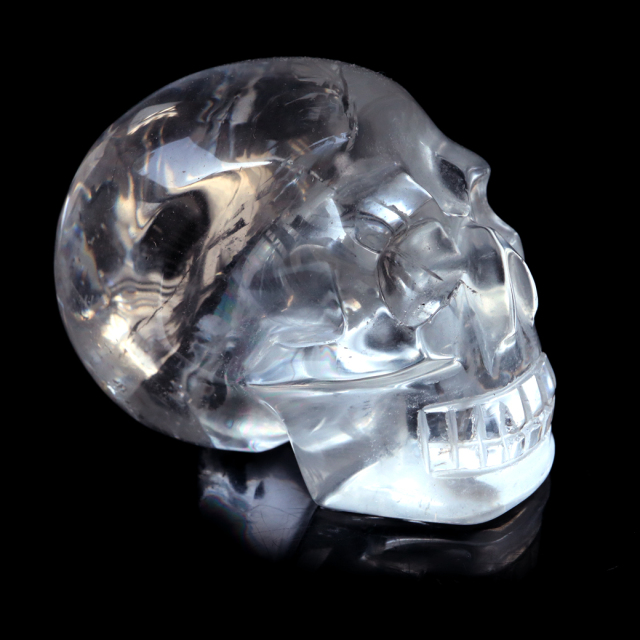 レムリアンシード 水晶 スカル 骸骨 置き物 240g 1点もの AAA+ 虹入り 置物 ヒーリング レインボー 天然石 ブラジル バイーア州産