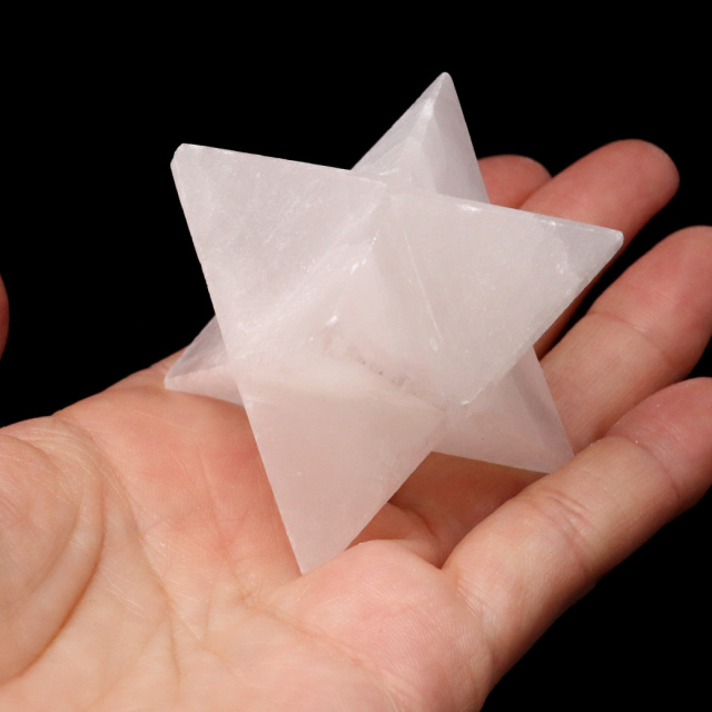 セレナイト マカバスター Mサイズ 神聖幾何学 六芒星 マルカバスター ツーソン展示会商品 置き物 オブジェ モロッコ産 スピリチュアル