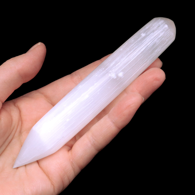 セレナイト ワンド ポイント ヒーリング モロッコ産 キャッツアイセレナイト オブジェ 透石膏 天然ジプサム スピリチュアル ペンシル型