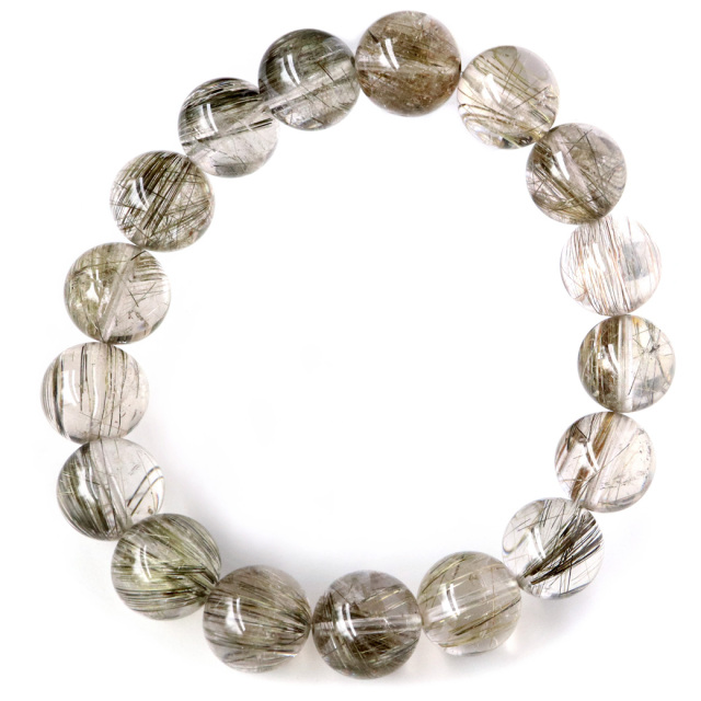 極上タイチンルチルクォーツブレスレット透明12mm球