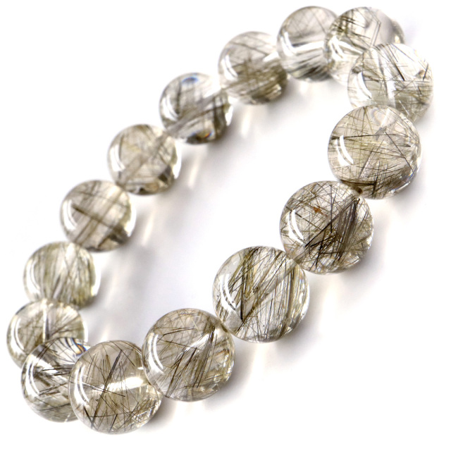 シルバー ルチルクォーツ ブレスレット 14mm AAA 天然石 ブラジル産  