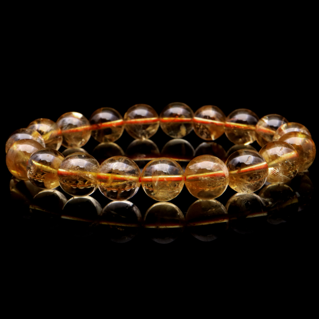 ブラジル産シトリンブレスレット　高品質　非加熱　金運財運　パワーストーン　天然石 ブラジル産シトリンブレスレット 高品質 非加熱 金運財運