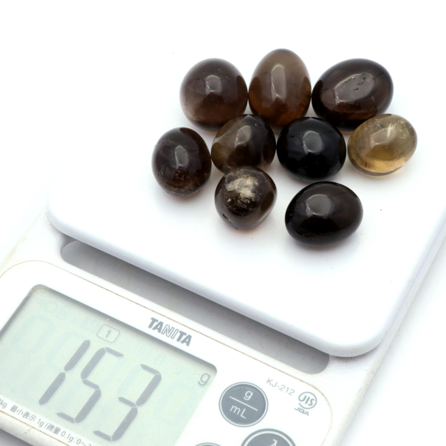 スモーキークォーツ タンブル さざれ石 150g 煙水晶 茶色 クリア