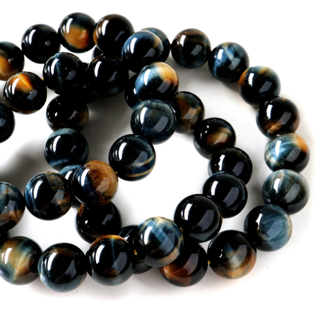 ゴールデンブルー タイガーアイ ブレスレット 12mm AAA キャッツアイ
