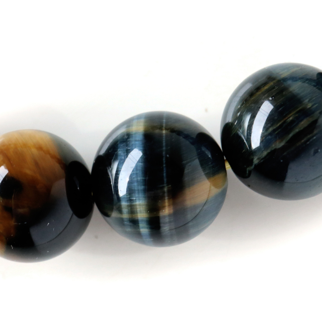 ゴールデンブルー タイガーアイ ブレスレット 10mm AAA キャッツアイ 虎目石 パワーストーン ツートンカラー 天然石 メンズ