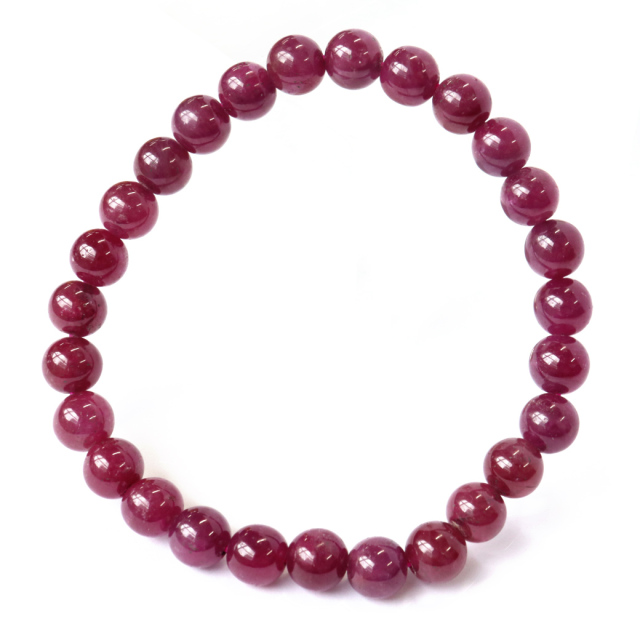 ルビー ブレスレット 7.5mm AA 天然石 パワーストーン 7月 誕生石 Ruby
