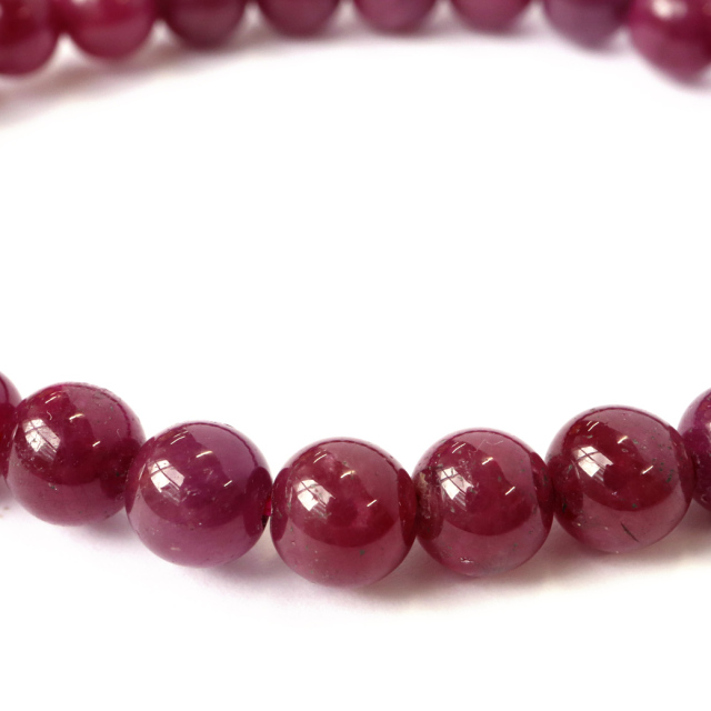 ルビー ブレスレット 7.5mm AA 天然石 パワーストーン 7月 誕生石 Ruby