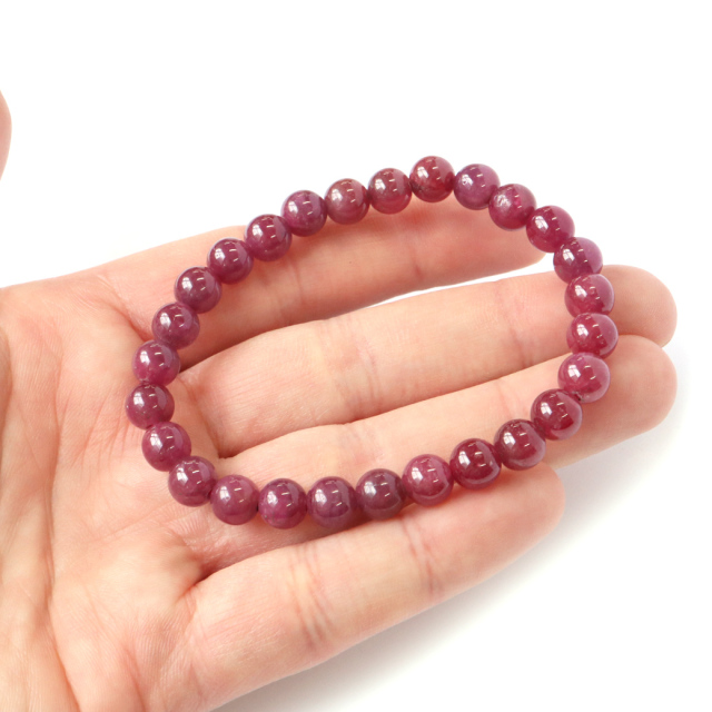 ルビー ブレスレット 7.5mm AA 天然石 パワーストーン 7月 誕生石 Ruby 宝石の女王 勝利の石 情熱の石 コランダム