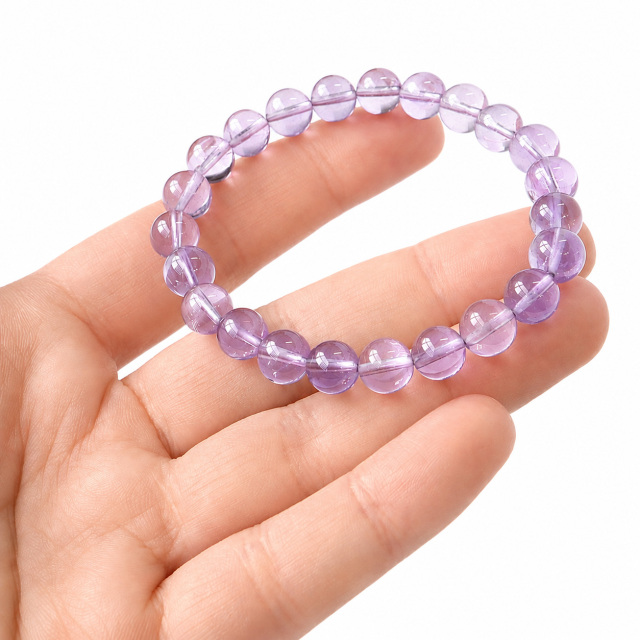 ラベンダー アメジスト ブレスレット 8mm ボリビア産 紫水晶 天然石 パワーストーン 数珠 腕輪 プレゼント