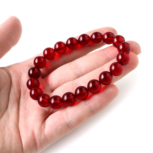 新品　天然レッドアンバー 赤琥珀10mmブレスレット鑑定書付きAB999 新品 天然レッドアンバー 赤琥珀10mmブレスレット鑑定書付きAB999