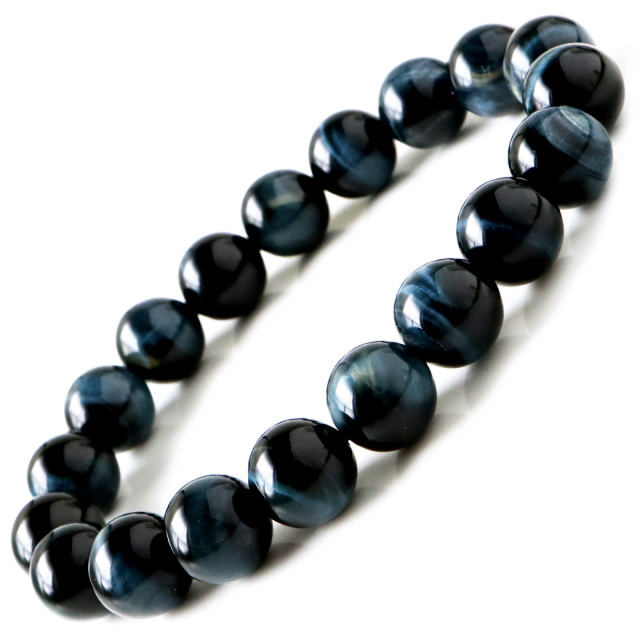 ブルー タイガーアイ ブレスレット 10mm キャッツアイ 青虎目 パワーストーン