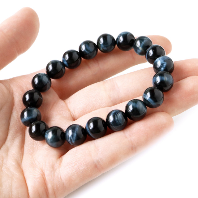 ブルー タイガーアイ ブレスレット 10mm キャッツアイ 青虎目 パワーストーン