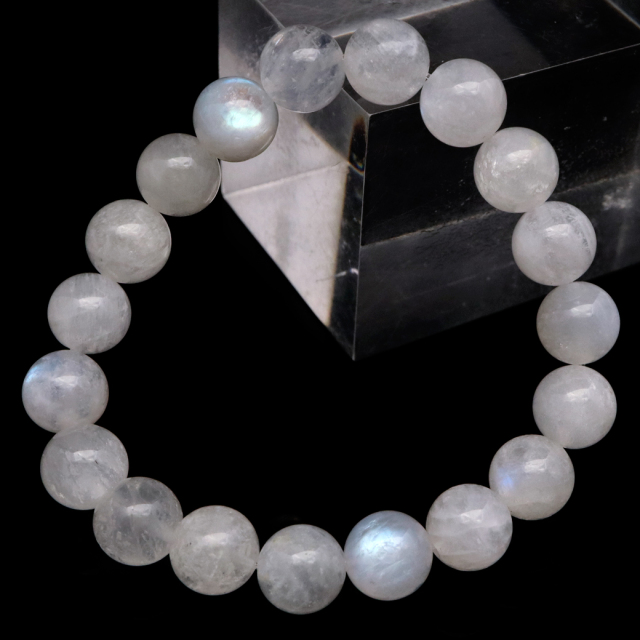 ムーンストーン ブレスレット メンズ レディース 10mm スリランカ産 6月 誕生石 天然石 Moonstone