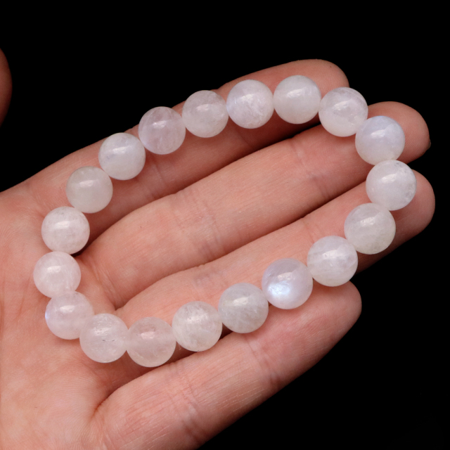 ムーンストーン ブレスレット メンズ レディース 10mm スリランカ産 6月 誕生石 天然石 Moonstone