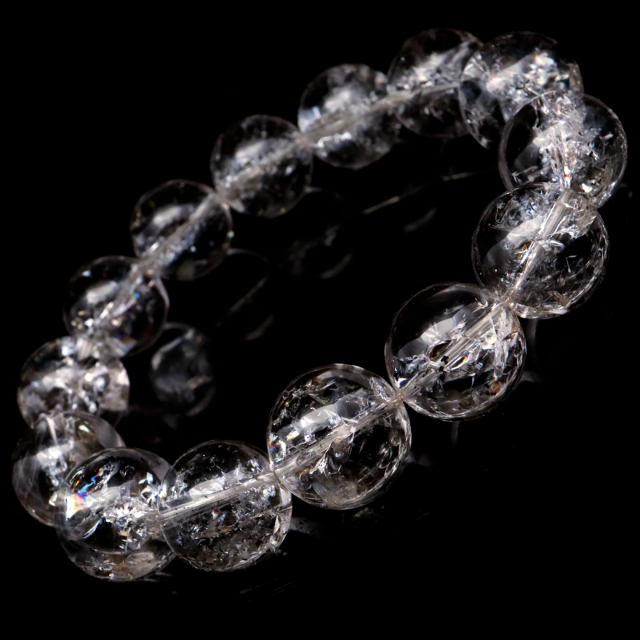 レピドクロサイト イン アイリスクォーツ ブレスレット 16mm 人工クラック 虹入り 水晶 母の日 ホワイトデー プレゼント お返し