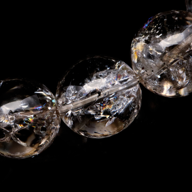 レピドクロサイト イン アイリスクォーツ ブレスレット 12mm 人工クラック 虹入り 水晶 母の日 ホワイトデー プレゼント お返し