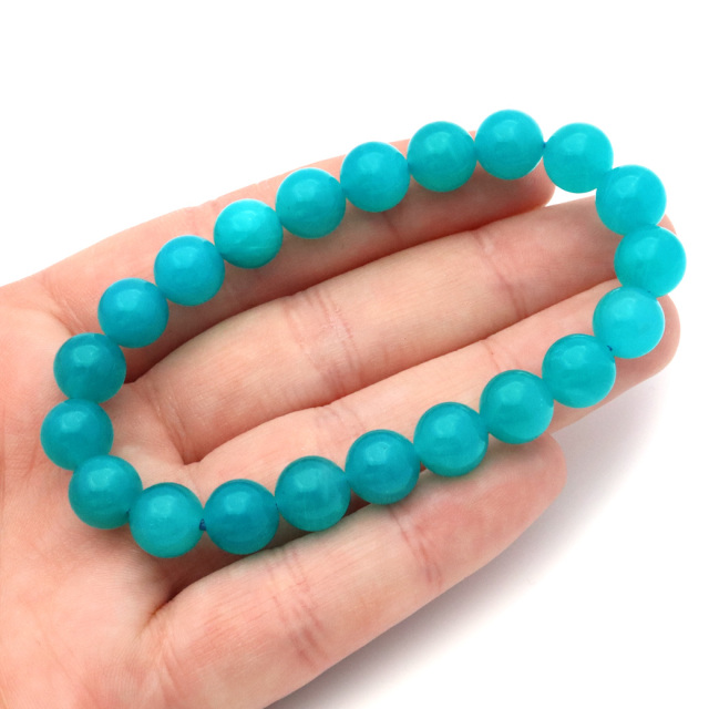 アマゾナイト ブレスレット 9mm ブラジル産 天然石 1点もの 天河石 てんがせき パワーストーンAmazonite