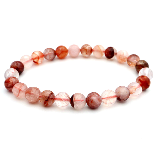 レッドクォーツ ブレスレット 8mm ヒマラヤ水晶 レッドヘマタイト