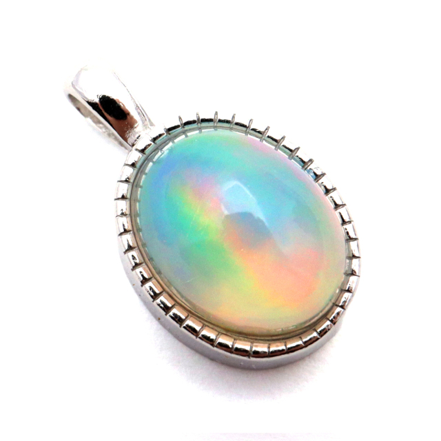 プレシャスオパール ペンダント 天然石 ネックレス AA Silver925 10 誕生石 エチオピア産 パワーストーン 天然石