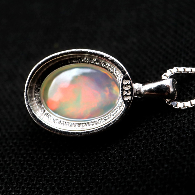プレシャスオパール ペンダント 天然石 ネックレス AA Silver925 10 誕生石 エチオピア産 パワーストーン 天然石
