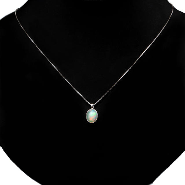プレシャスオパール ペンダント 天然石 ネックレス AA Silver925 10 誕生石 エチオピア産 パワーストーン 天然石