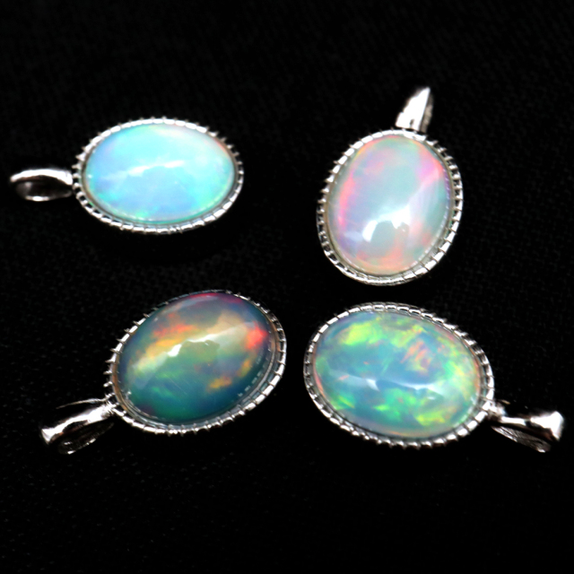 プレシャスオパール ペンダント 天然石 ネックレス AA Silver925 10 誕生石 エチオピア産 パワーストーン 天然石