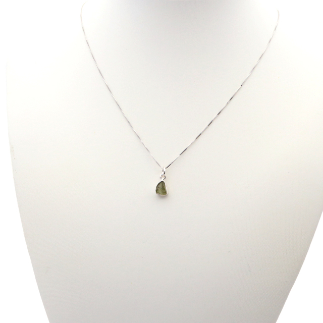 モルダバイト ペンダント 天然石 ネックレス SSサイズ Silver925 モルダウ石 チェコ産 宇宙 ガラス パワーストーン