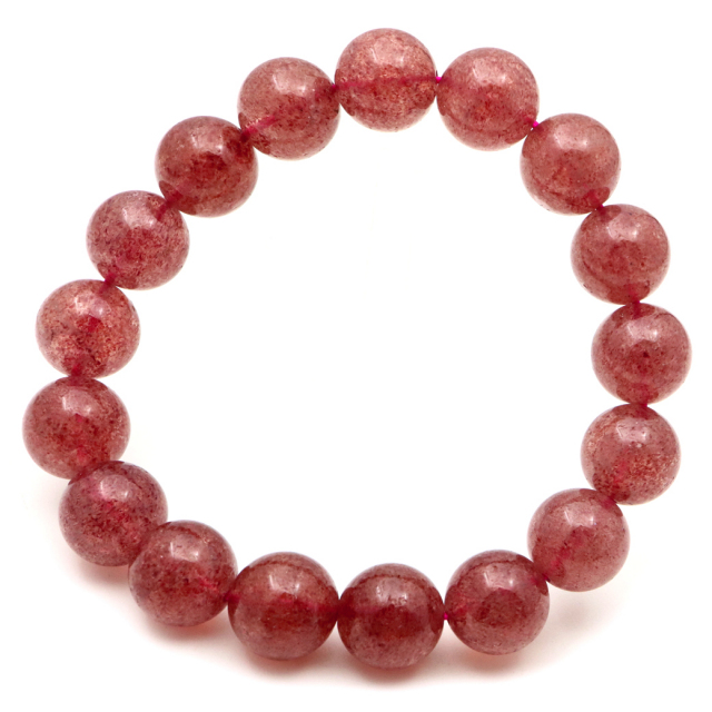 アフリカン ストロベリー クォーツ ブレスレット 12mm 透明感あり