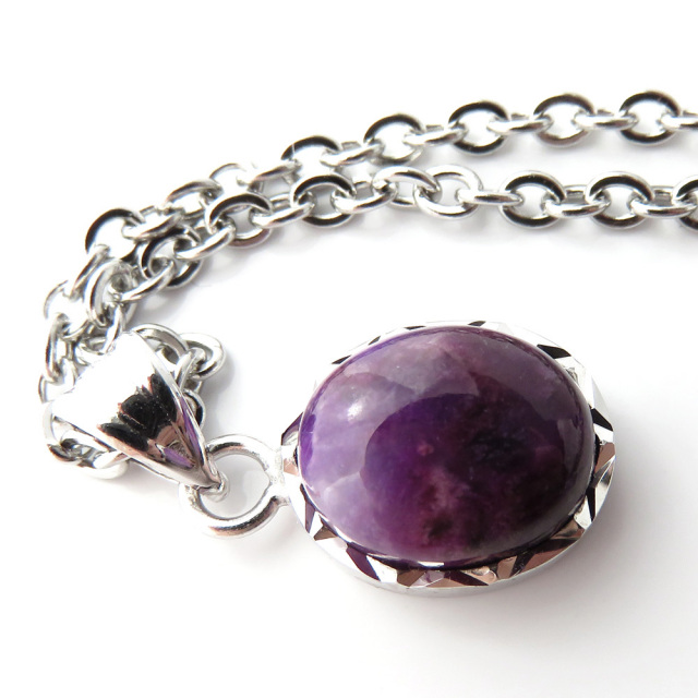 スギライト ペンダント 南アフリカ産 Silver925 ステンレスチェーン付き