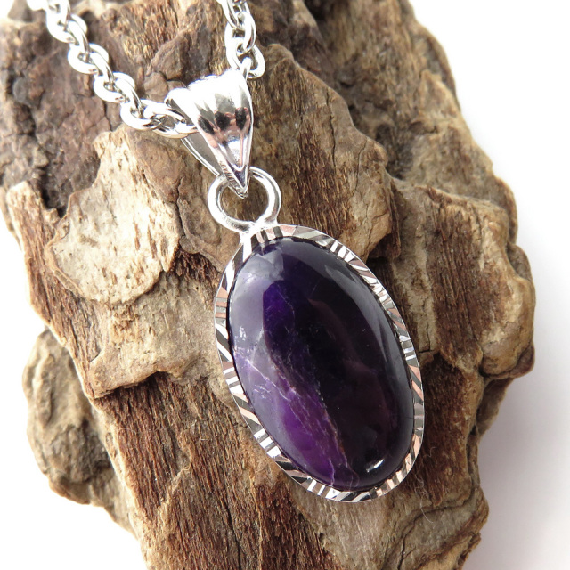 スギライト ペンダント 南アフリカ産 Silver925 ステンレスチェーン付き