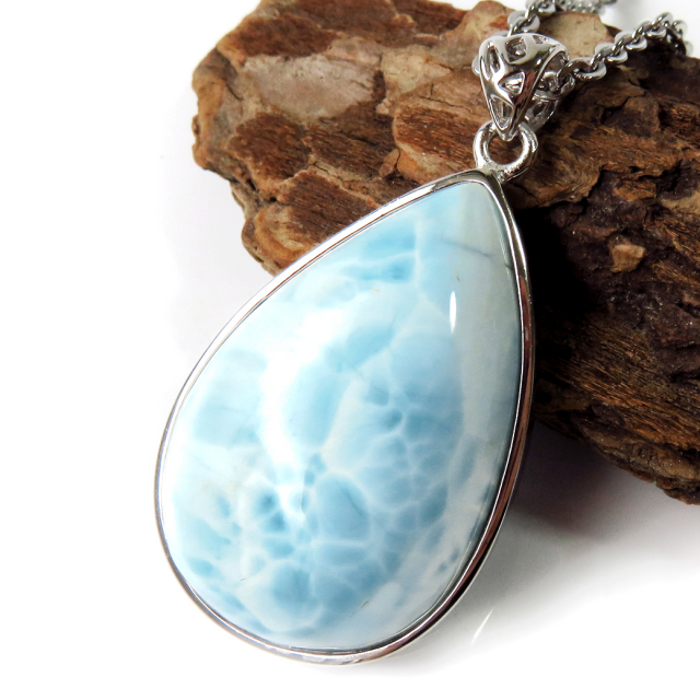 スミソナイト ネックレス 天然石 ペンダント Silver925 サージカルステンレスチェーン付き パワーストーン