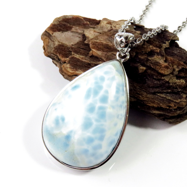 スミソナイト ネックレス 天然石 ペンダント Silver925 サージカルステンレスチェーン付き パワーストーン