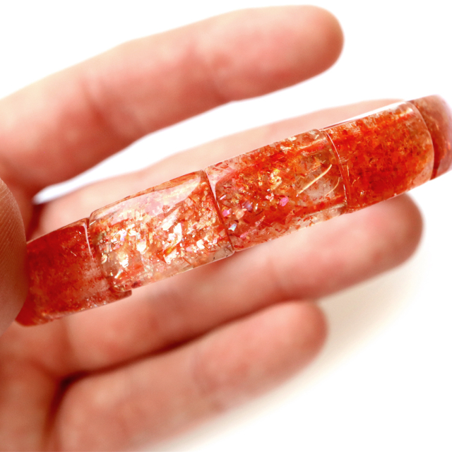 サンストーン バングル AAAAA ブレスレット 幅9-10mm インド産 日長石 Sunstone