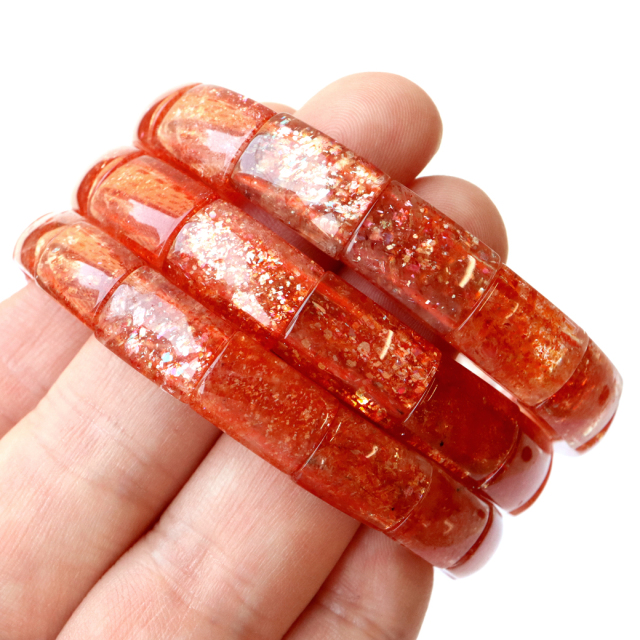 サンストーン バングル AAAAA ブレスレット 幅9-10mm インド産 日長石 Sunstone