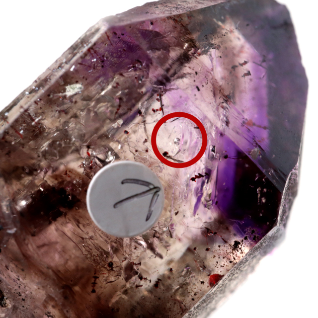 スーパーセブン 水入り 原石 単晶 AAA 天然石 台座付き ブラジル産 水晶 結晶 ポイント アメジスト エレスチャル
