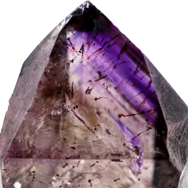スーパーセブン 水入り 原石 単晶 AAA 天然石 台座付き ブラジル産 水晶 結晶 ポイント アメジスト エレスチャル