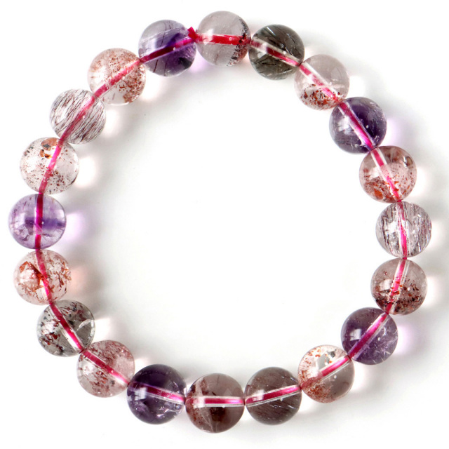 スーパーセブン ブレスレット 10mm マルチカラー 1点物 天然石