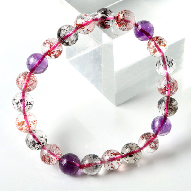 スーパーセブン ブレスレット マルチカラー 1点物 天然石