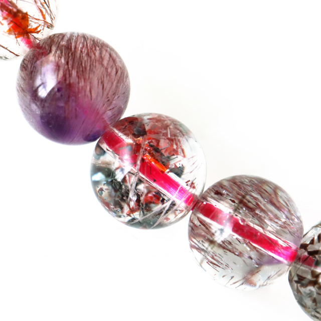 スーパーセブン ブレスレット AAAAA 7.5mm マルチカラー 1点物 天然石