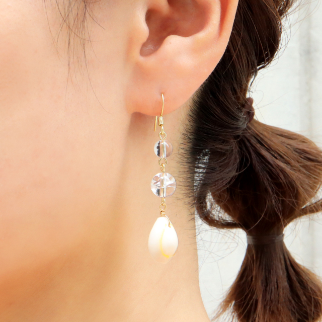 天然石☆レア☆虹のアイリスクォーツ♡天使のピアス14kgf 天然石☆レア☆虹のアイリスクォーツ♡天使のピアス14kgf 水晶