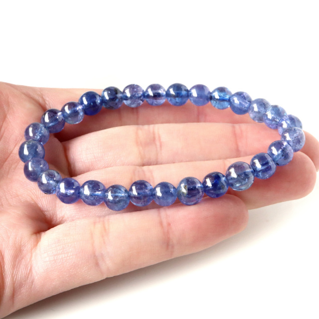 タンザナイト ブレスレット 宝石質 7mm AAA 天然石 パワーストーン ブルーゾイサイト 1点もの 12月 誕生石 tanzanite