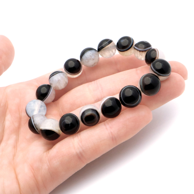 天眼水晶 ブレスレット 11.5mm 高品質 メノウ 瑪瑙 天然石 1点物 パワーストーン